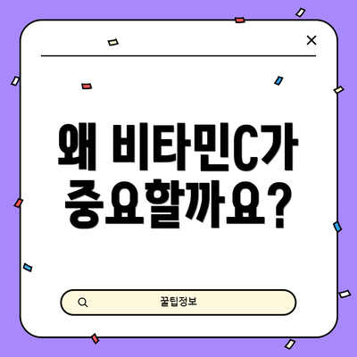 왜 비타민C가 중요할까요?