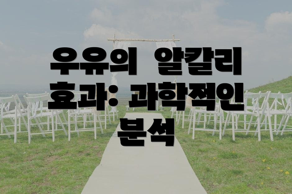 우유의  알칼리 효과: 과학적인 분석