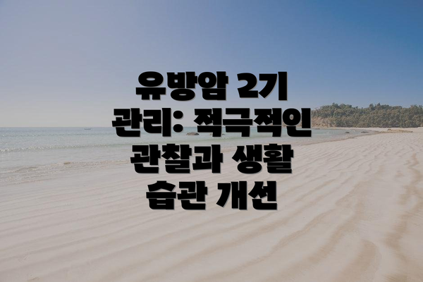 유방암 2기 관리: 적극적인 관찰과 생활 습관 개선