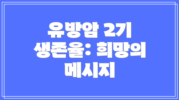 유방암 2기 생존율: 희망의 메시지