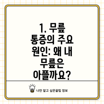1. 무릎 통증의 주요 원인: 왜 내 무릎은 아플까요?
