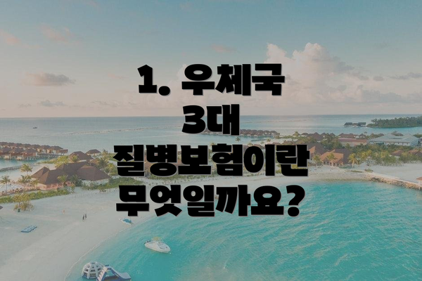 1. 우체국 3대 질병보험이란 무엇일까요?