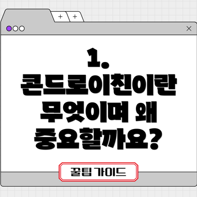 1. 콘드로이친이란 무엇이며 왜 중요할까요?