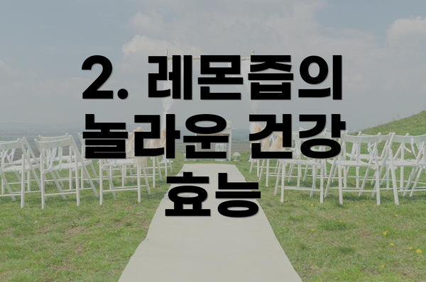 2. 레몬즙의 놀라운 건강 효능