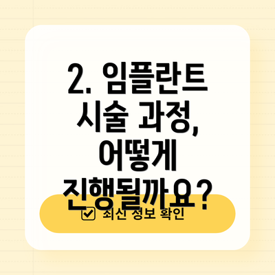 2. 임플란트 시술 과정, 어떻게 진행될까요?