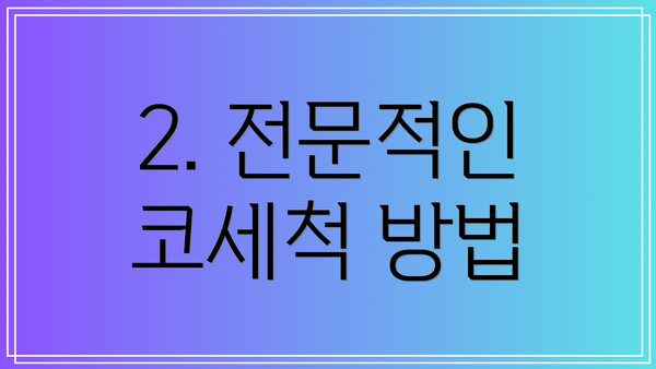 2. 전문적인 코세척 방법
