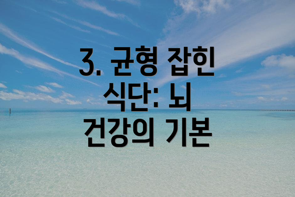 3. 균형 잡힌 식단: 뇌 건강의 기본