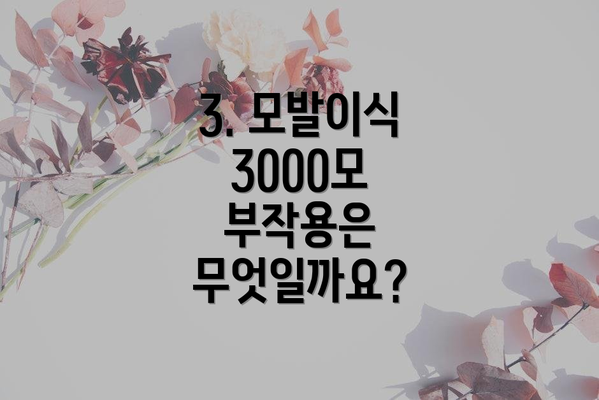3. 모발이식 3000모 부작용은 무엇일까요?