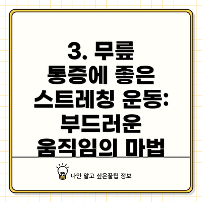 3. 무릎 통증에 좋은 스트레칭 운동:  부드러운 움직임의 마법