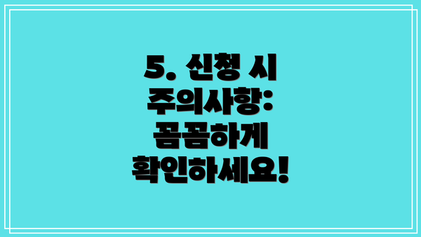 5. 신청 시 주의사항: 꼼꼼하게 확인하세요!