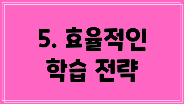 5. 효율적인 학습 전략