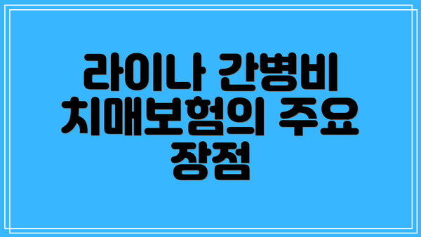 라이나 간병비 치매보험의 주요 장점