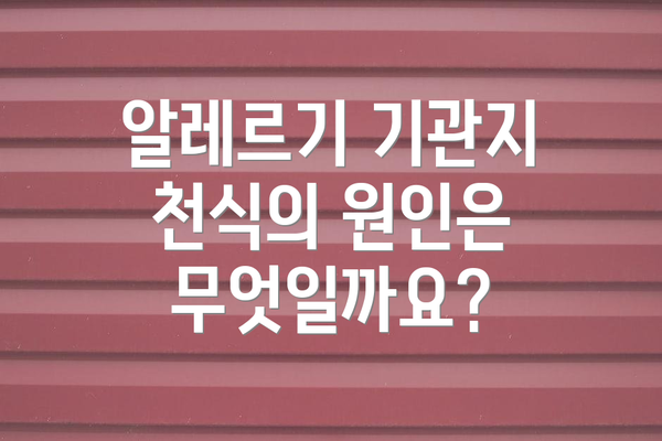 알레르기 기관지 천식의 원인은 무엇일까요?