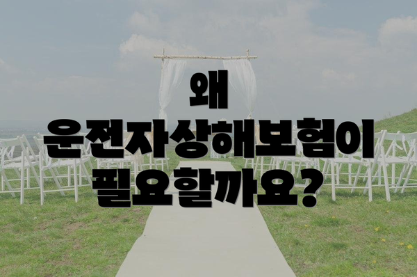 왜 운전자상해보험이 필요할까요?
