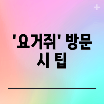 '요거쥐' 방문 시 팁