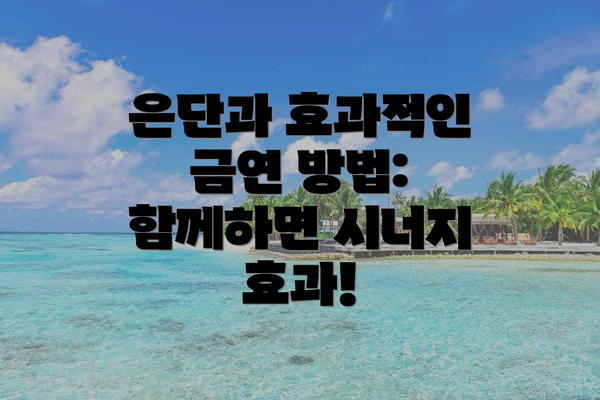 은단과 효과적인 금연 방법: 함께하면 시너지 효과!