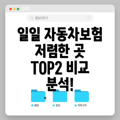 일일 자동차보험 저렴한 곳 TOP2 비교 분석!