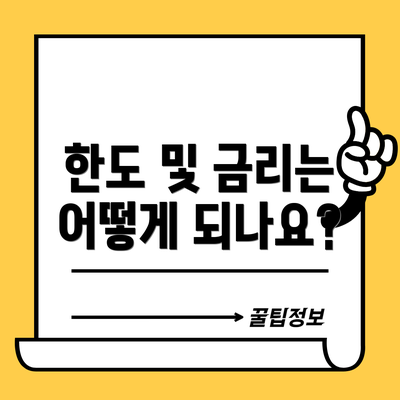 한도 및 금리는 어떻게 되나요?