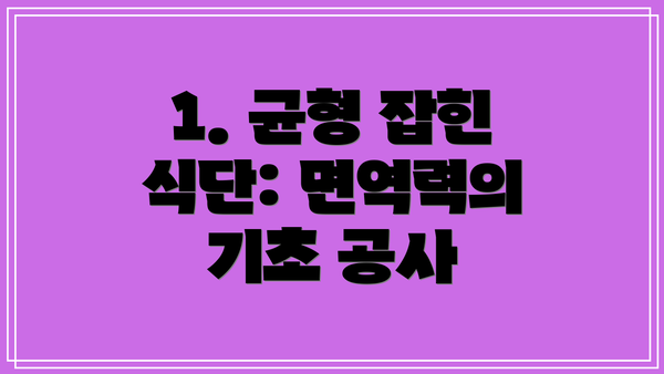 1. 균형 잡힌 식단: 면역력의 기초 공사