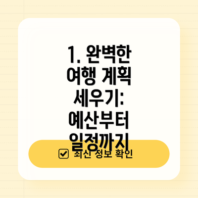 1. 완벽한 여행 계획 세우기: 예산부터 일정까지