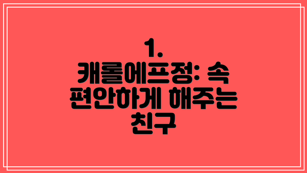 1. 캐롤에프정: 속 편안하게 해주는 친구