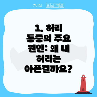 1. 허리 통증의 주요 원인: 왜 내 허리는 아픈걸까요?