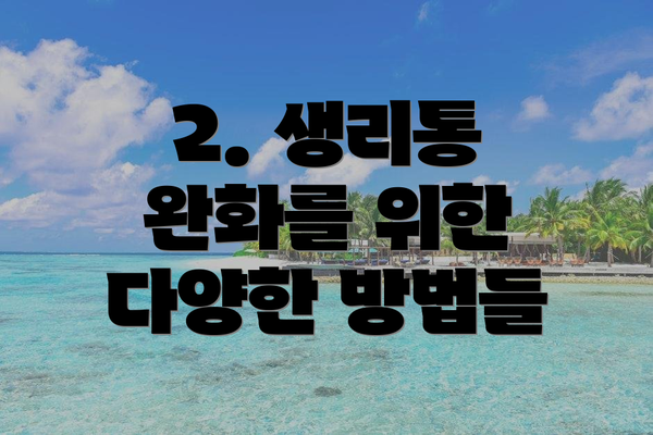 2. 생리통 완화를 위한 다양한 방법들