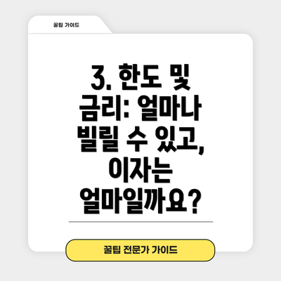 3. 한도 및 금리: 얼마나 빌릴 수 있고, 이자는 얼마일까요?