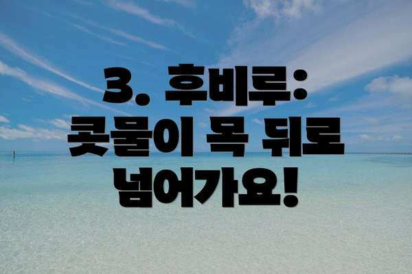 3. 후비루: 콧물이 목 뒤로 넘어가요!
