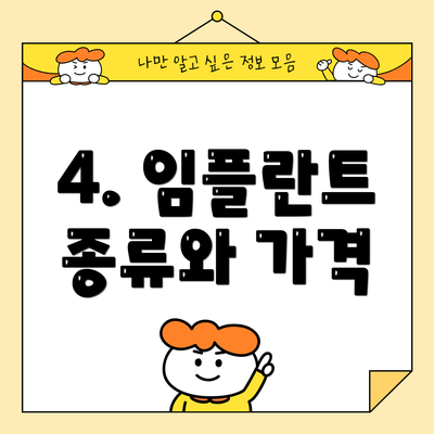 4. 임플란트 종류와 가격