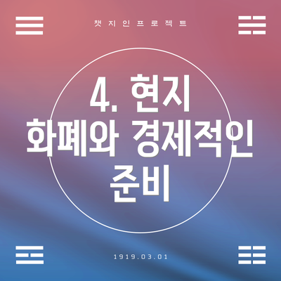 4. 현지 화폐와 경제적인 준비