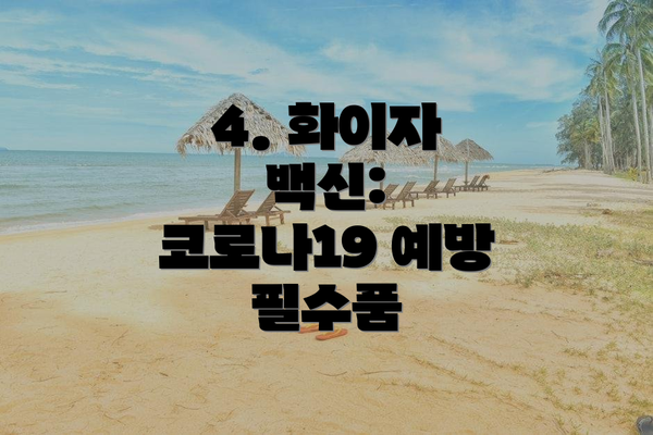 4. 화이자 백신: 코로나19 예방 필수품