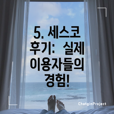 5. 세스코 후기:  실제 이용자들의 경험!