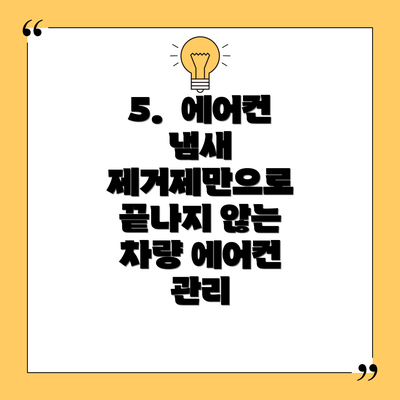 5.  에어컨 냄새 제거제만으로 끝나지 않는 차량 에어컨 관리