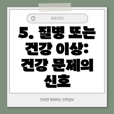 5. 질병 또는 건강 이상: 건강 문제의 신호