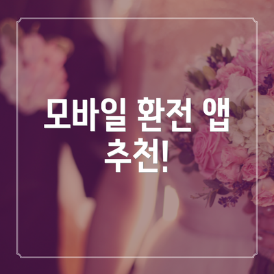 모바일 환전 앱 추천!