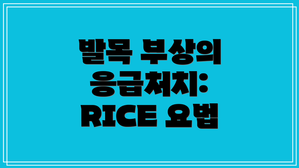 발목 부상의 응급처치: RICE 요법