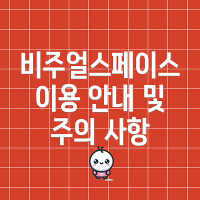 비주얼스페이스 이용 안내 및 주의 사항