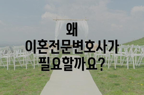 왜 이혼전문변호사가 필요할까요?