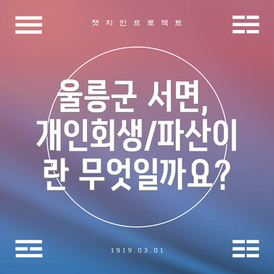울릉군 서면, 개인회생/파산이란 무엇일까요?