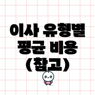 이사 유형별 평균 비용 (참고)