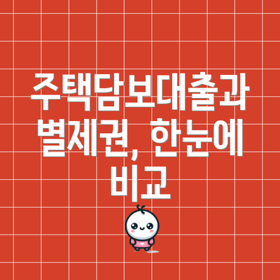 주택담보대출과 별제권, 한눈에 비교