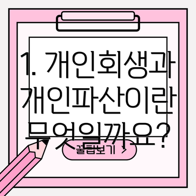1. 개인회생과 개인파산이란 무엇일까요?