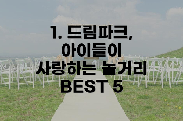 1. 드림파크, 아이들이 사랑하는 놀거리 BEST 5