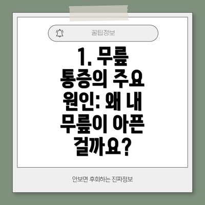 1. 무릎 통증의 주요 원인: 왜 내 무릎이 아픈 걸까요?
