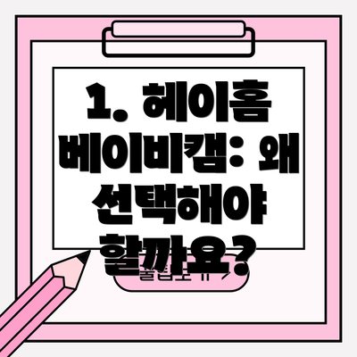 1. 헤이홈 베이비캠: 왜 선택해야 할까요?