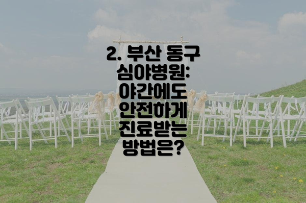 2. 부산 동구 심야병원: 야간에도 안전하게 진료받는 방법은?