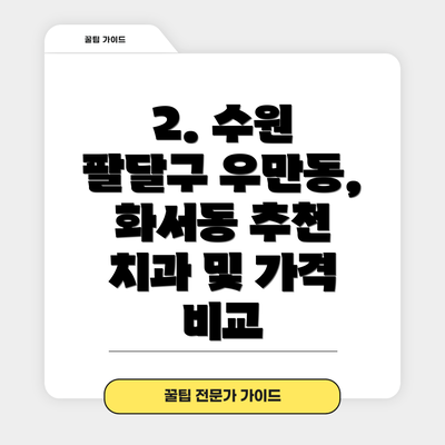 2. 수원 팔달구 우만동, 화서동 추천 치과 및 가격 비교