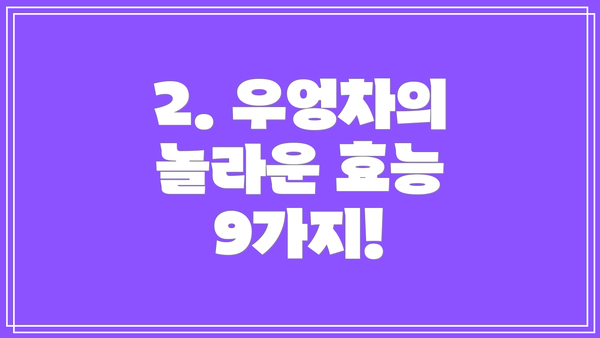 2. 우엉차의 놀라운 효능 9가지!