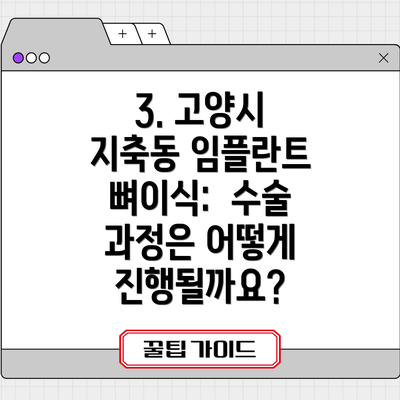 3. 고양시 지축동 임플란트 뼈이식:  수술 과정은 어떻게 진행될까요?
